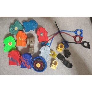 Lot Of Beyblade 21 Accessories - Beyblade, 3 Cords,  9 Launchers and  8 Wrenches